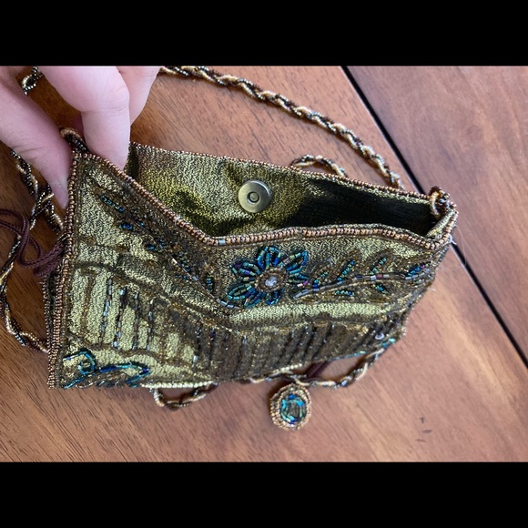 Gorgeous Gold Hand-beaded Russian Fancy Dress Purse 1920’s Flowered - Picture 8 of 8